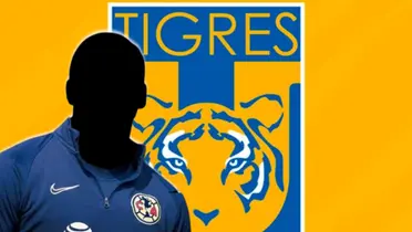 Futbolista incógnito del América junto al escudo de Tigres / FOTO INSTAGRAM