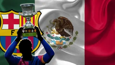 Futbolista incógnito del Barcelona junto a la bandera de México / FOTO INSTAGRAM
