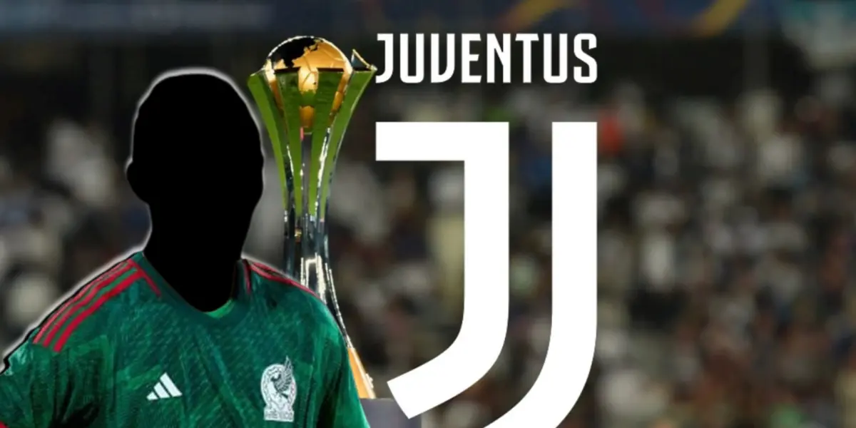Futbolista incógnito del Tri junto al escudo de la Juventus / FOTO SPORTS MEDIA