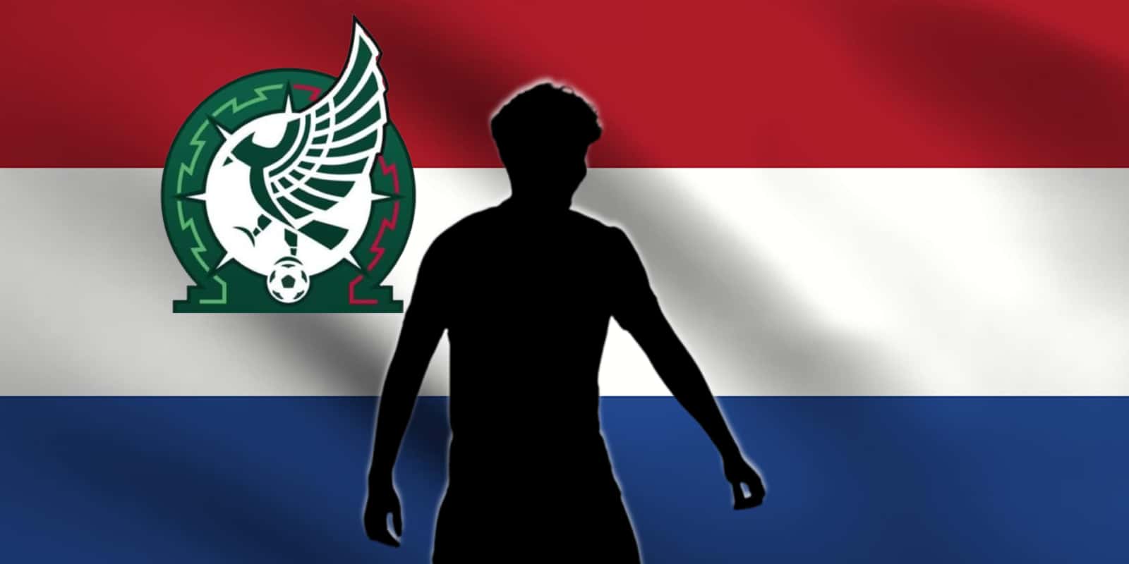 Futbolista incógnito junto a escudo del Tri / FOTO X