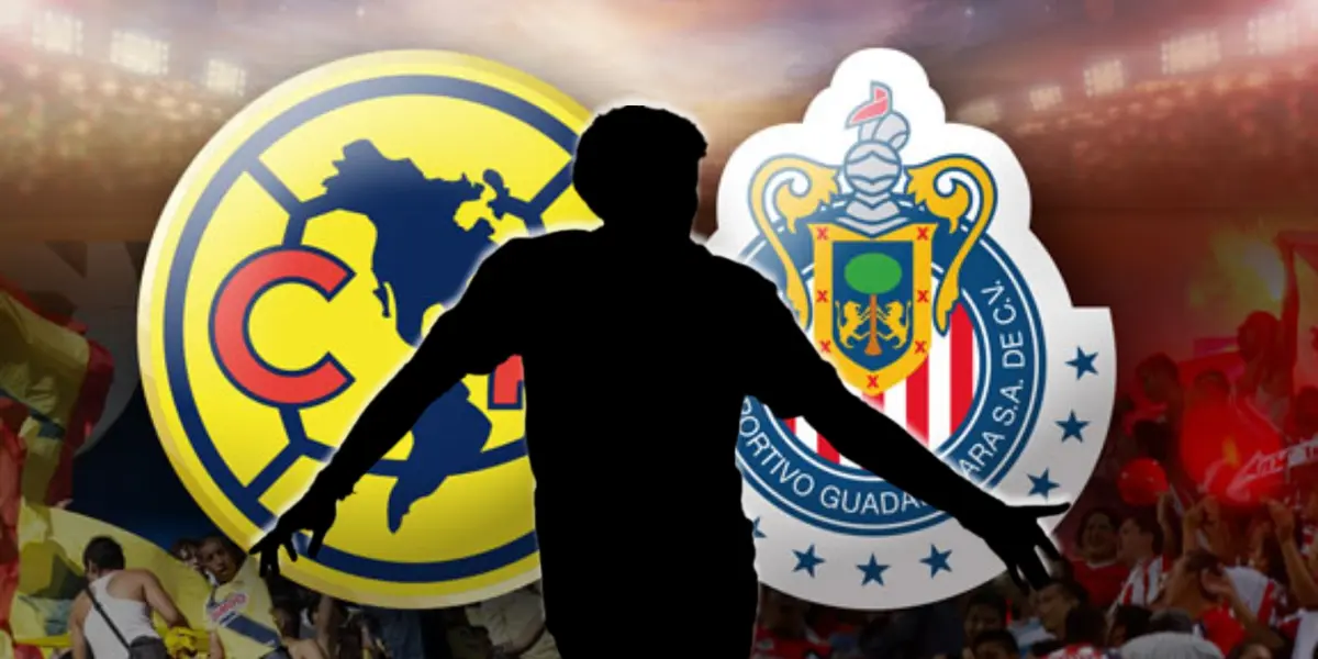 Futbolista incógnito junto al escudo de América y Chivas / FOTO FUTBOL TOTAL