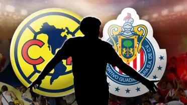 Futbolista incógnito junto al escudo de América y Chivas / FOTO FUTBOL TOTAL