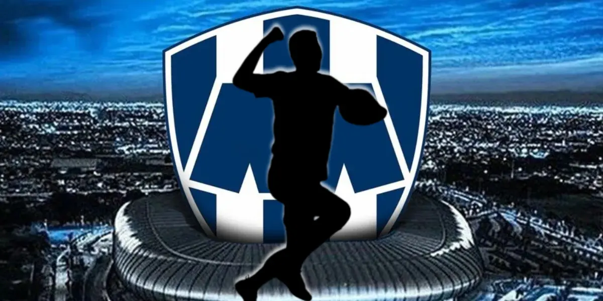 Futbolista incógnito junto al escudo de Rayados / FOTO FREEPICK