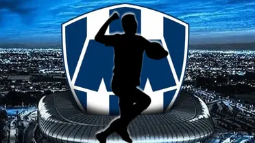 Futbolista incógnito junto al escudo de Rayados / FOTO FREEPICK
