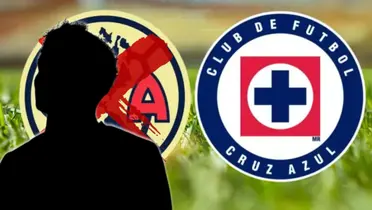 Futbolista incógnito junto al escudo del América y Cruz Azul / FOTO MARCA