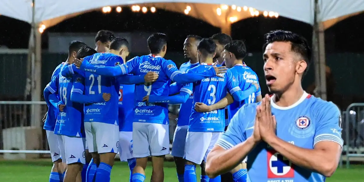Futbolistas abrazados y Ángel Sepúlveda/ Foto Cruz Azul.