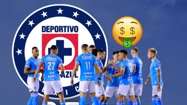 Futbolistas de Cruz Azul y emoji de dinero/ Foto Rayados.