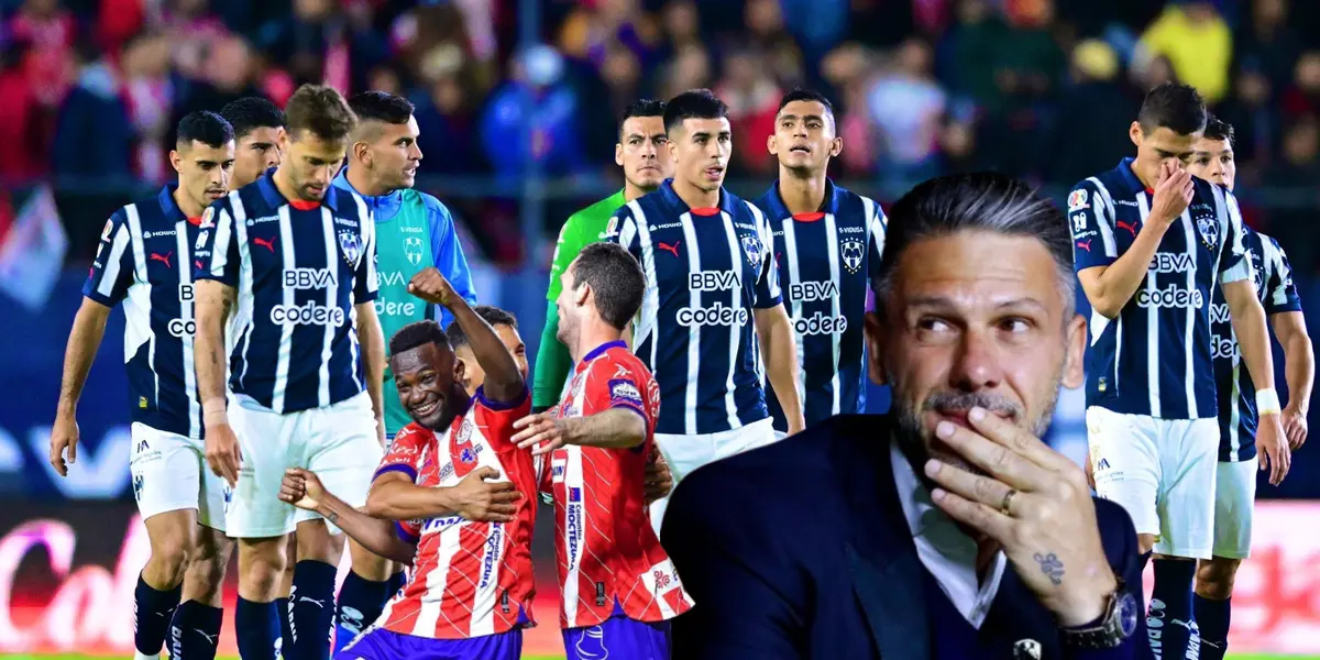 Futbolistas de Rayados cabizbajos, otros del San Luis y Martín Demichelis/Foto El Norte.