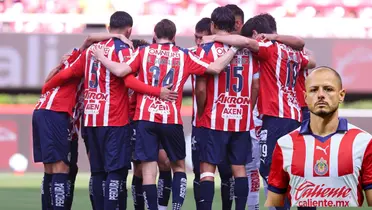 Futbolistas previo a partido. Foto: Chivas, con CH14 al frente