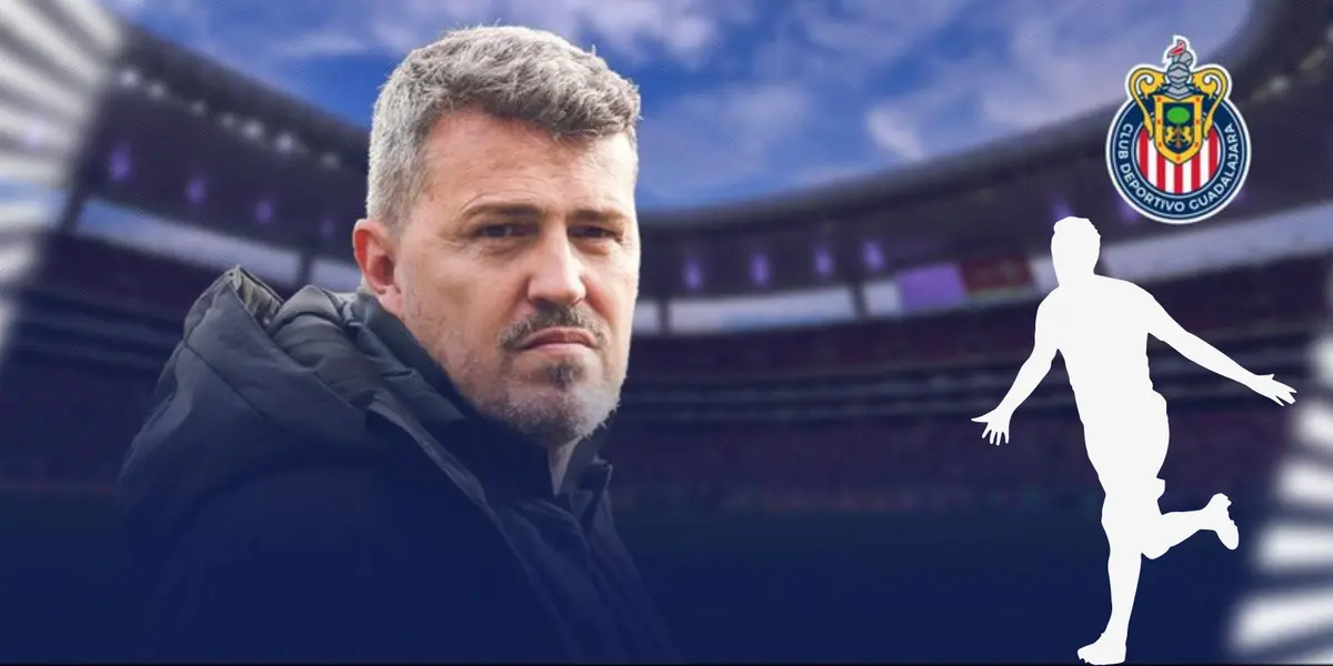 García siendo presentado. Flayer: Chivas