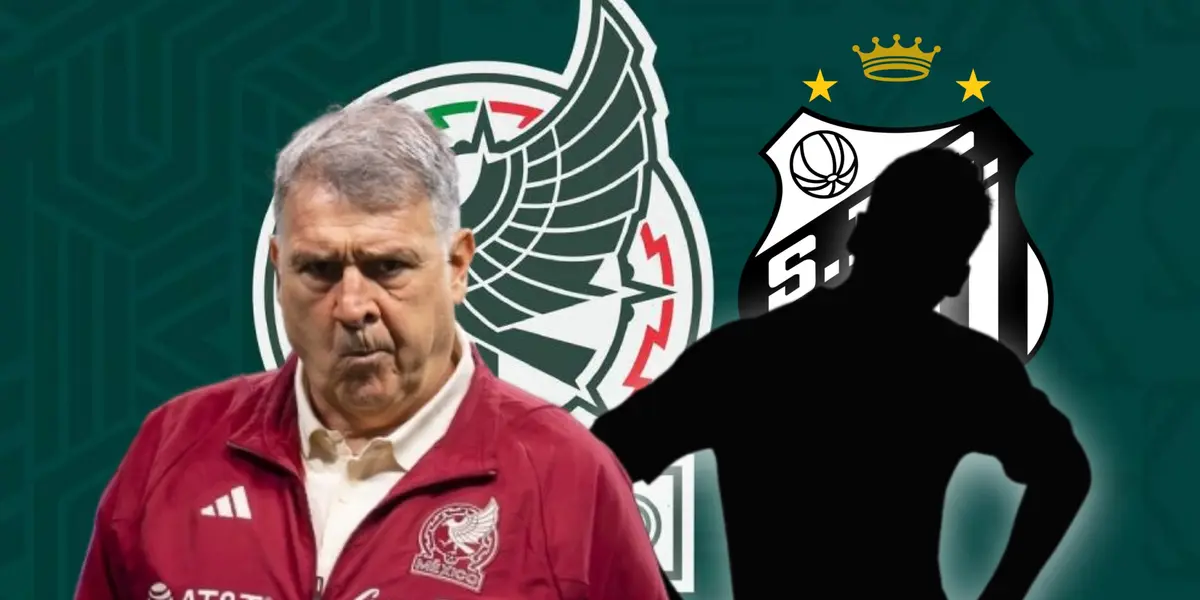 Gerardo Martino y silueta de futbolista/Foto TV Azteca.