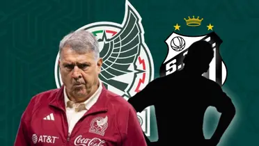 Gerardo Martino y silueta de futbolista/Foto TV Azteca.