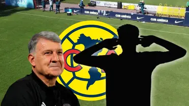 Gerardo Martino y silueta de Karel Campos/ Foto Club América.