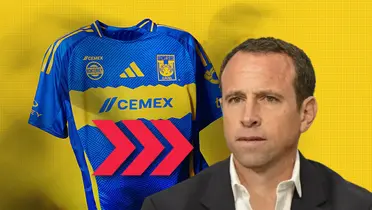 Gerardo Torrado y camiseta de Tigres con flechas rojas/Foto Diario Cambio.