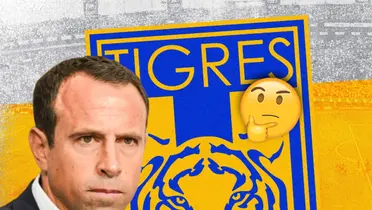 Gerardo Torrado y emoji pensativo/ Foto Tigres.
