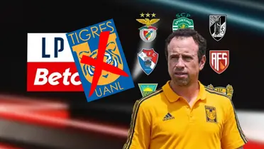 Gerardo Torrado y logo de Tigres/Foto Score More Sports.