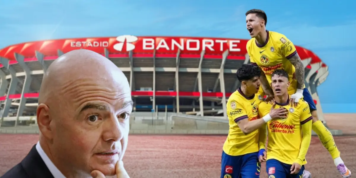 Gianni Infantino, jugadores del América y Estadio Banorte/Foto Donde Ir.