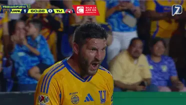 Gignac celebrando. Captura de Azteca Deportes