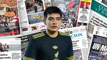 Gilberto Mora junto a diarios argentinos / FOTO QUINTO PARTIDO