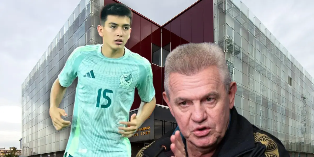 Gilberto Mora y Javier Aguirre/Foto FC Barcelona.