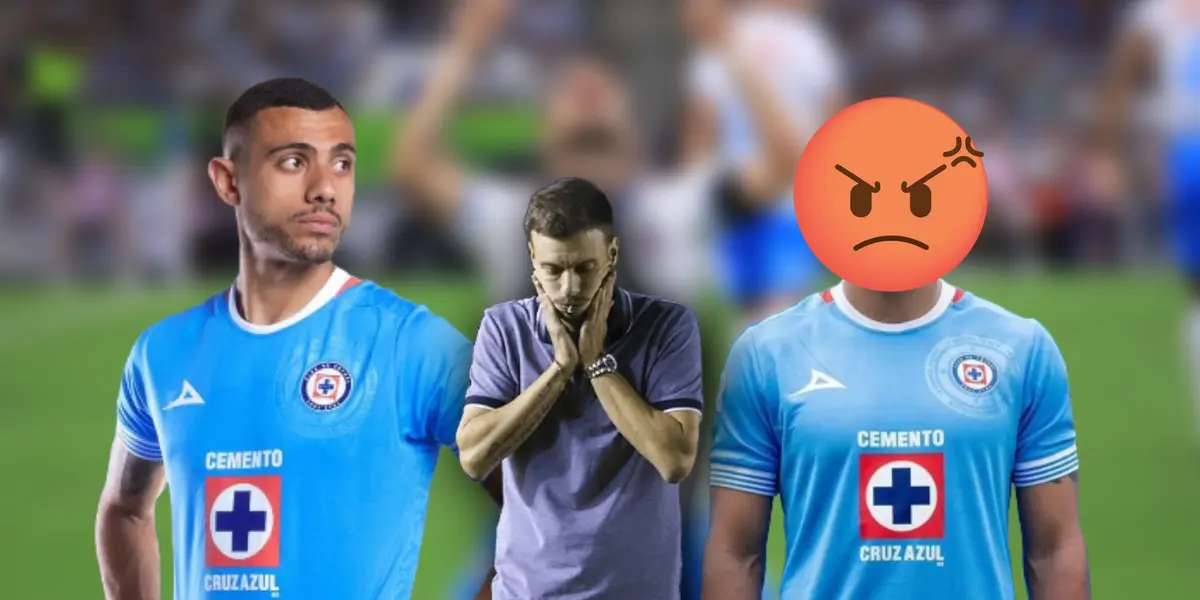 Giorgios Giakoumakis, Martín Anselmi y jugador oculto/ Foto Cruz Azul.