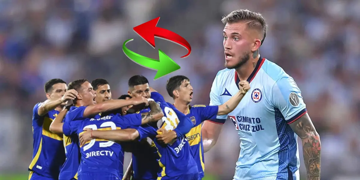 Gonzalo Piovi, fecha roja y verde y jugadores de Boca Juniors celebrando/Foto Superlíder.