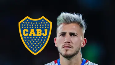 Gonzalo Piovi y logo de Boca Juniors/Foto Cruz Azul.