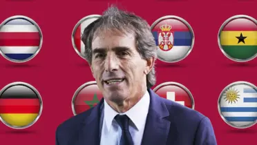 Guillermo Almada junto a banderas / FOTO RÉCOR