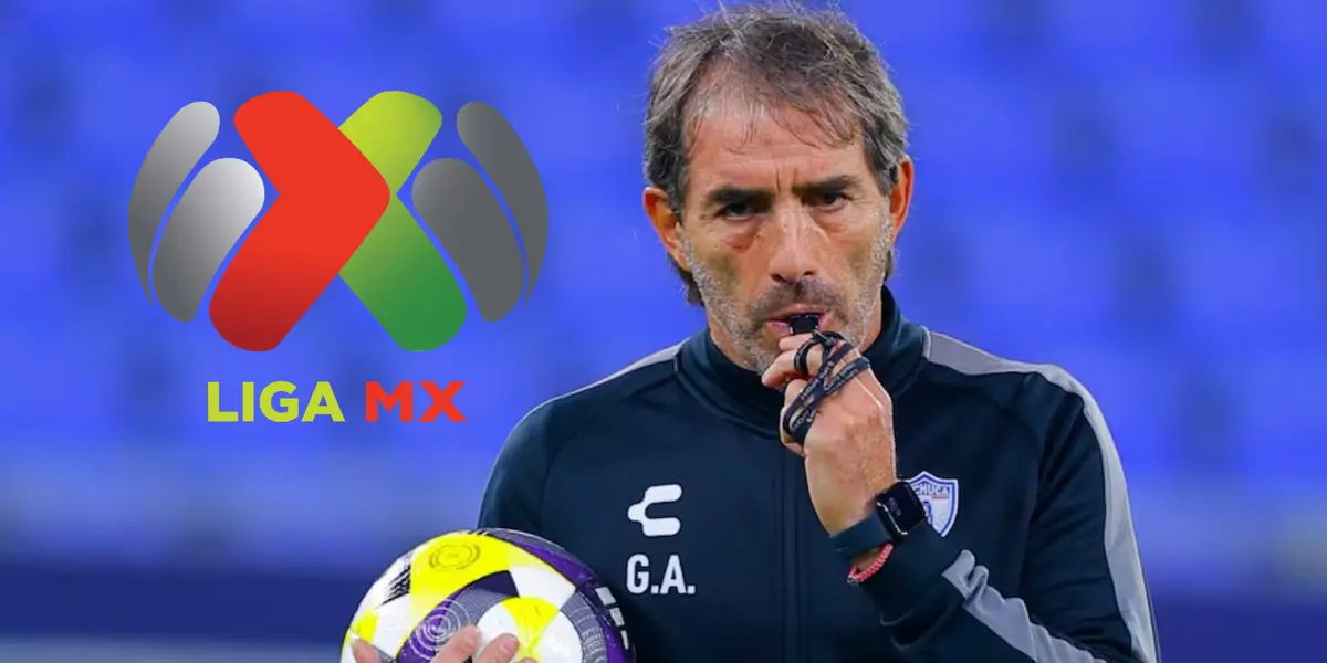 Guillermo Almada junto al logo de la Liga MX / FOTO EL UNIVERSAL HIDALGO