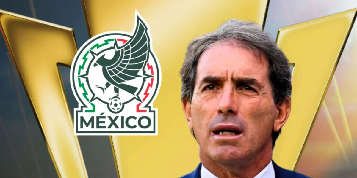 Guillermo Almada y escudo de la Selección Mexicana/ Foto TUDN.