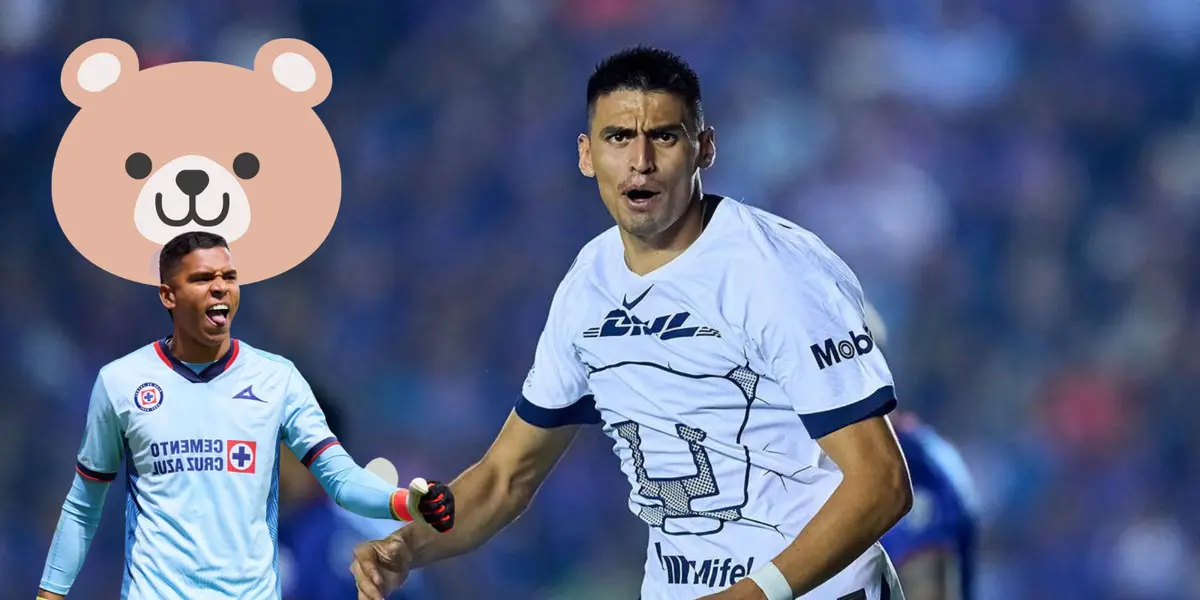 Guillermo Martínez en el Cruz Azul vs Pumas. Foto: Fox Sports