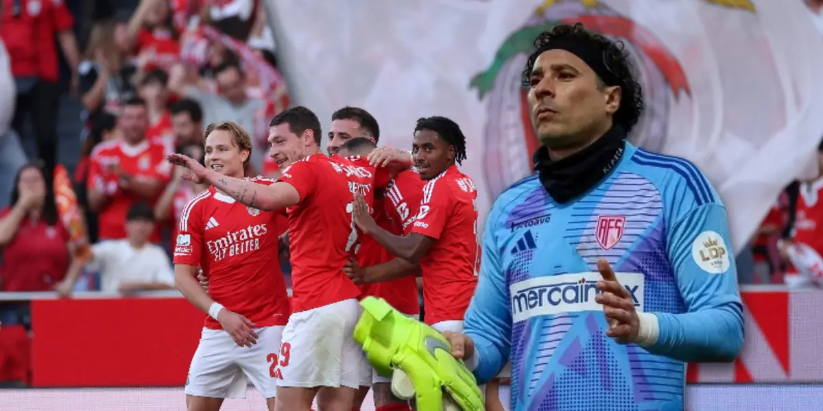 Guillermo Ochoa y jugadores del Benfica celebrando/ Foto AFP.