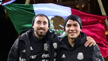 Héctor Herrera e Hirving Lozano abrazados/Foto El Comercio Perú.