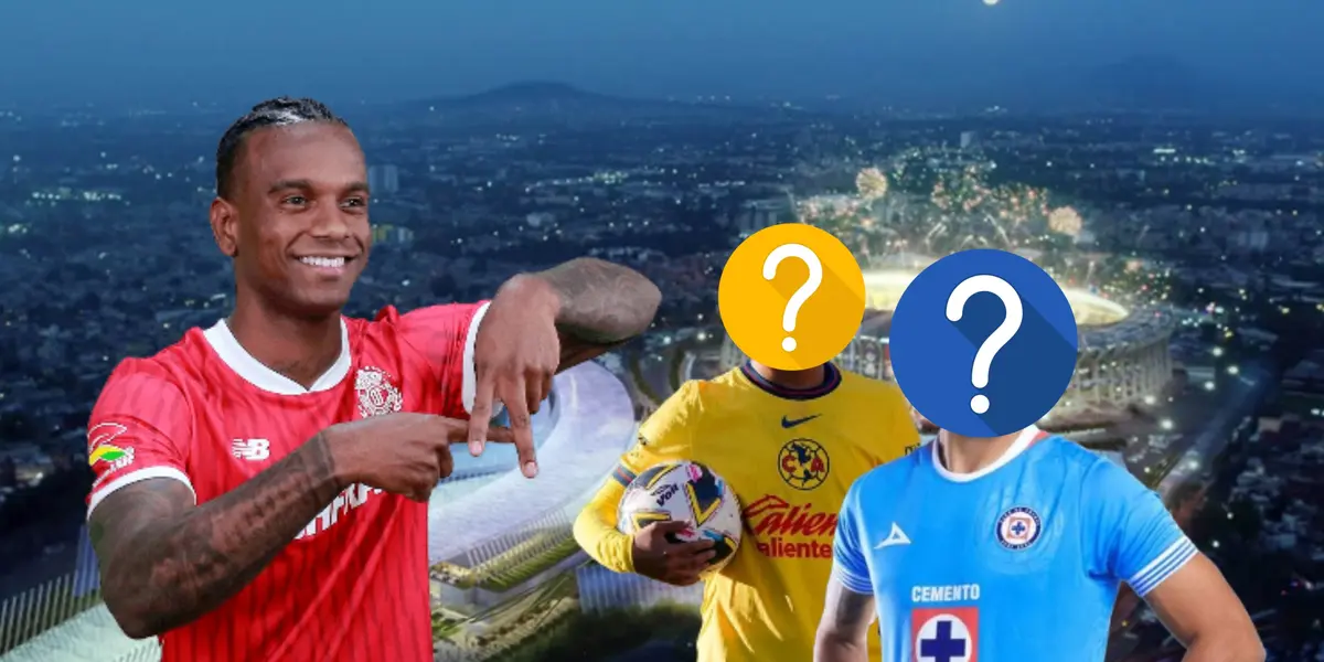 Helinho celebrando y jugadores de América y Cruz Azul ocultos/ Foto Mediotiempo.