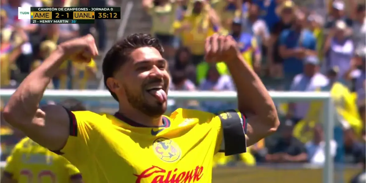Henry celebrando gol del América. Captura de TUDN.