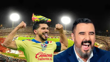 Henry Martín celebrando y Álvaro Morales riendo/ Foto UNAM global.