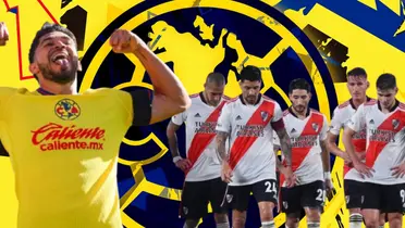 Henry Martín junto a futbolistas de River Plate