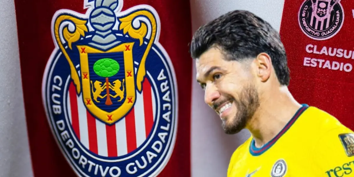 Henry Martín junto al escudo de Chivas / FOTO JUAN FÚTBOL