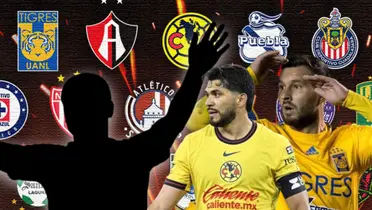 Henry Martín y André Pierre Gignac, a su lado silueta de jugador/ Foto Mediotiempo.