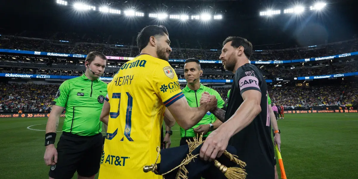 Henry y Messi previo a partido. Foto; Club América