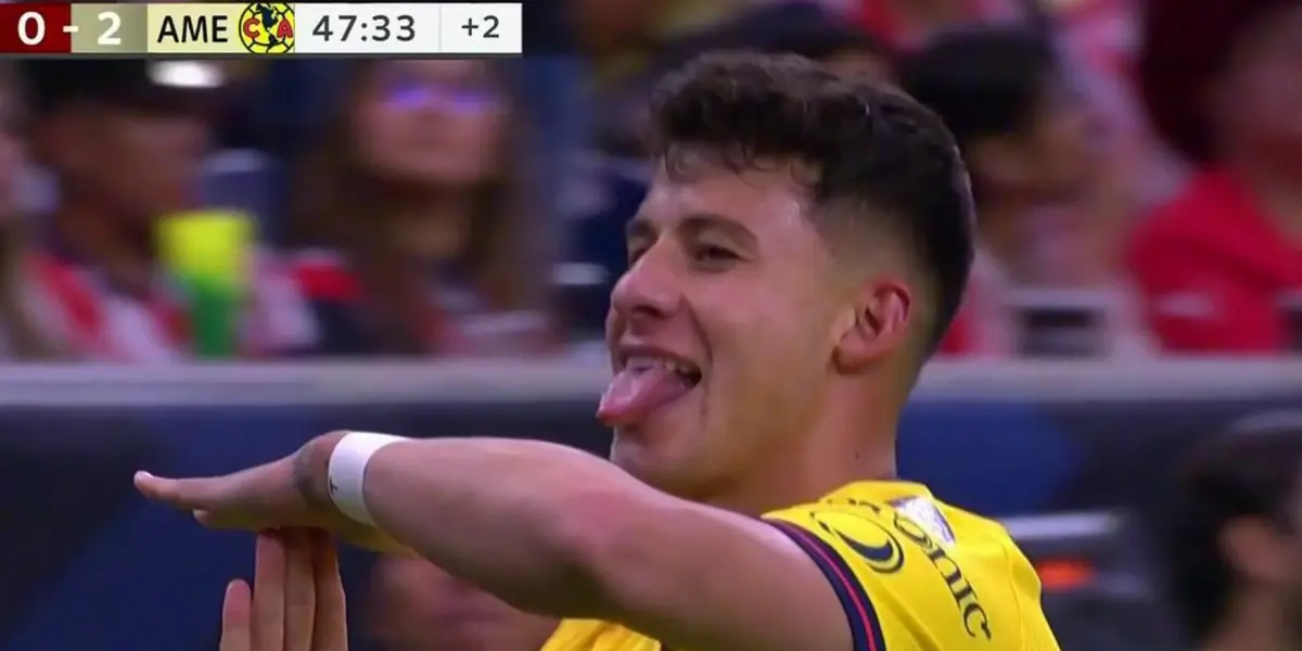 Hernández celebrando su gol vs Chivas. Foto: Telemundi