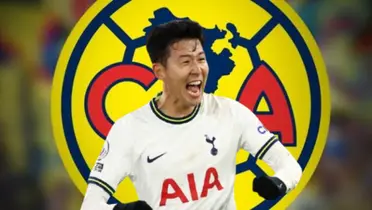 Heung min Son junto al escudo del América / FOTO VAVEL
