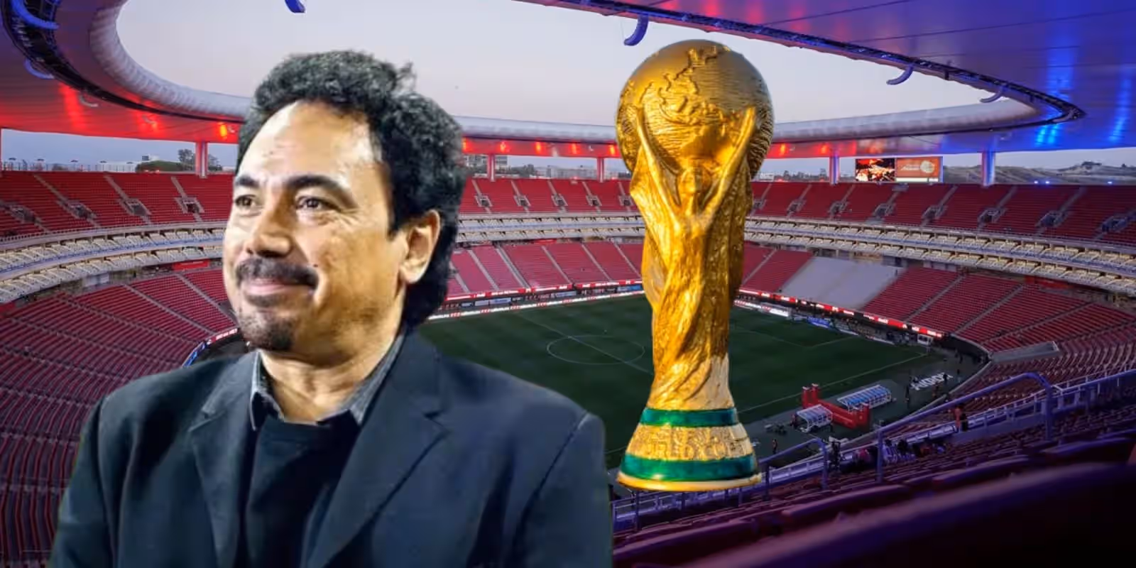 Hugo Sánchez fue uno de los invitados de lujo para recibir la Copa del Mundo en el Estadio Akron