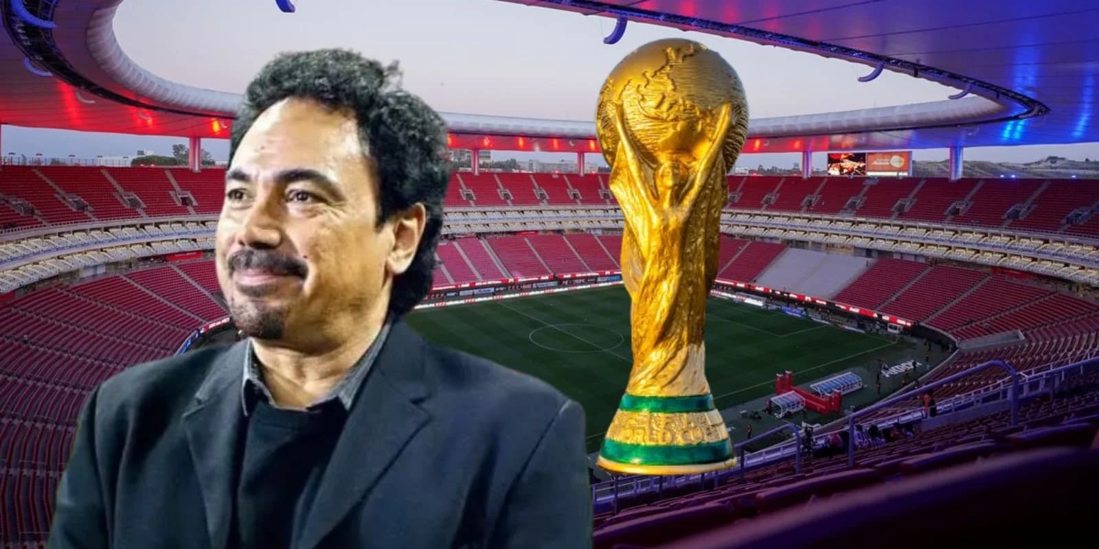 Hugo Sánchez fue uno de los invitados de lujo para recibir la Copa del Mundo en el Estadio Akron