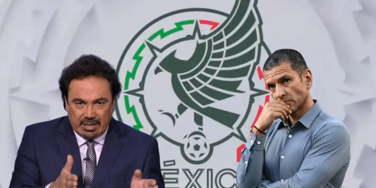 Hugo Sánchez hablando y Jaime Lozano con la mano en la barbilla/ Foto Cadena Noticias.