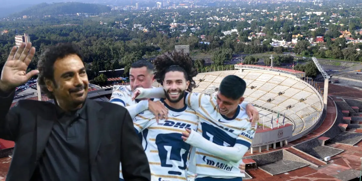 Hugo Sánchez junto a jugadores de Pumas / FOTO ALTO NIVEL