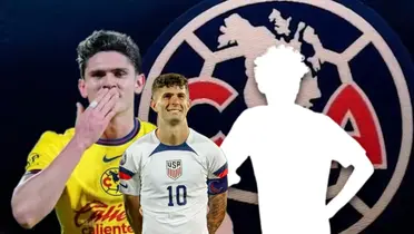 Israel Reyes, Christian Pulisic y Richard Ledezma en forma de silueta/Foto Club América.