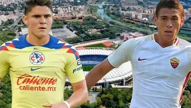 Israel Reyes y Héctor Moreno, al fondo el Estadio Olímpico de Roma / Foto Mexsport