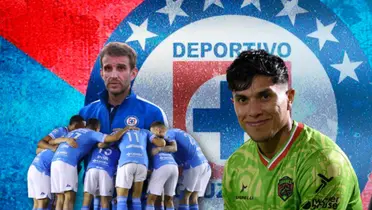 Iván Alonso, jugadores de Cruz Azul abrazados y Carlos Salcedo/ Foto W Deportes.