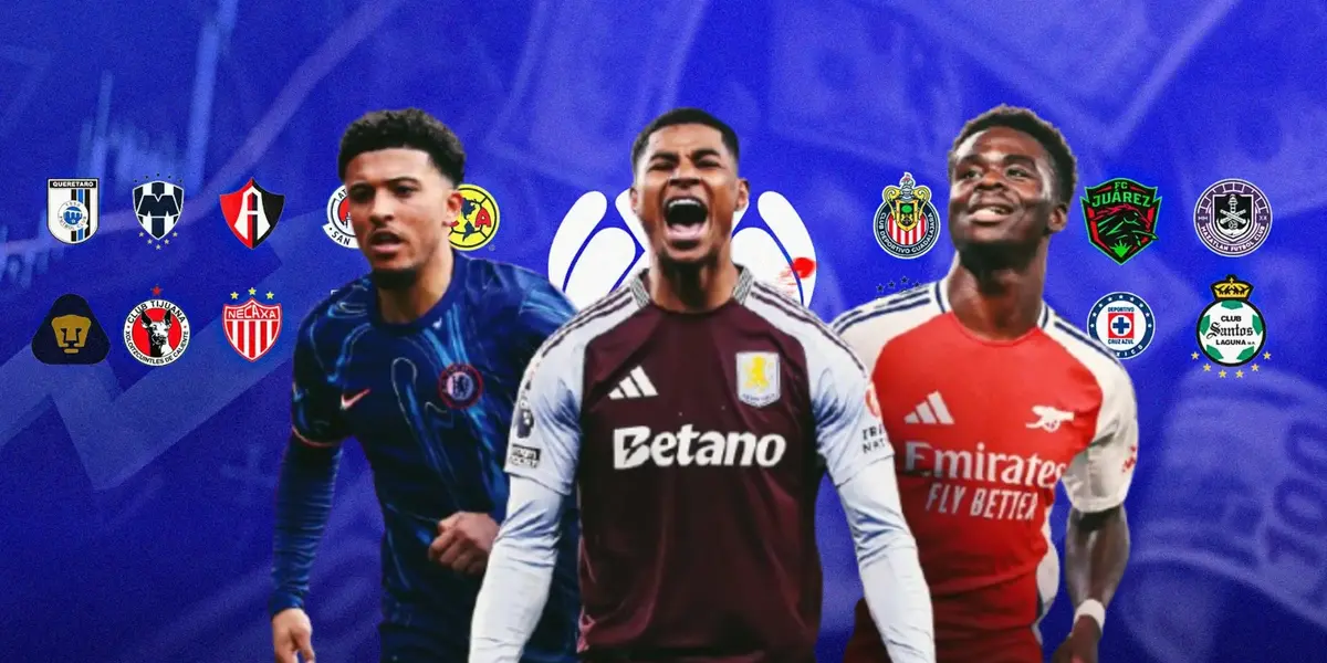 Jadon Sancho, Marcus Rashford y Bukayo Saka junto a clubes de la Liga MX / FOTO GOAL